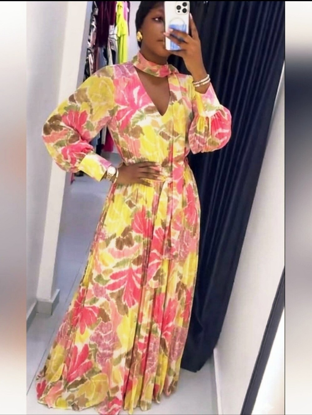 Zara FLORAL PRINT BOW BELT DRESS